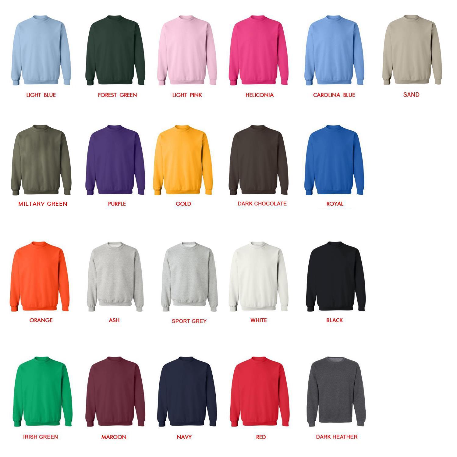sweatshirt color chart - Channel 5 Merch