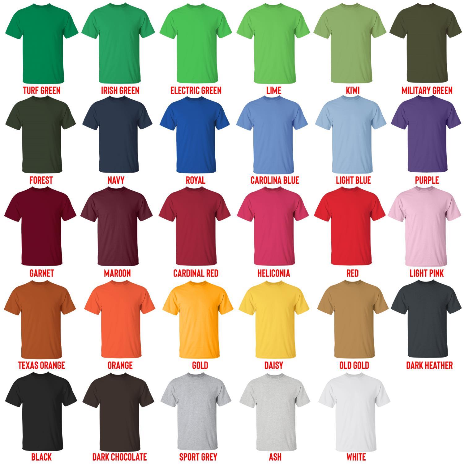 t shirt color chart - Channel 5 Merch