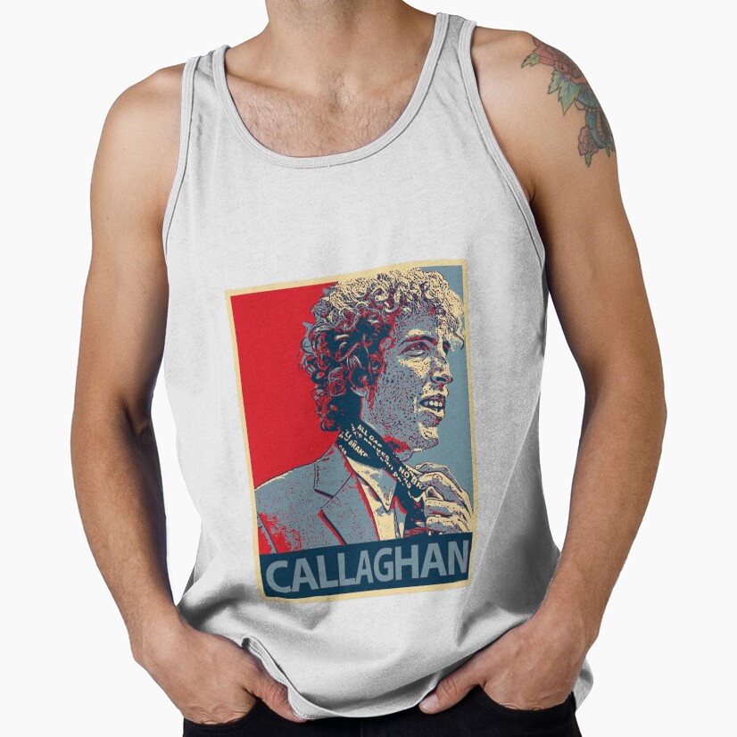 Andrew Callaghan Channel 5 Sticker Design Tank Top - Image 2