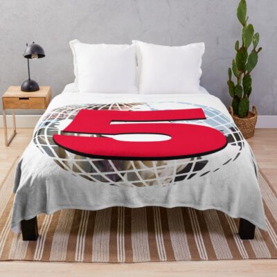 Channel 5 Logo With Andrew Throw Blanket
