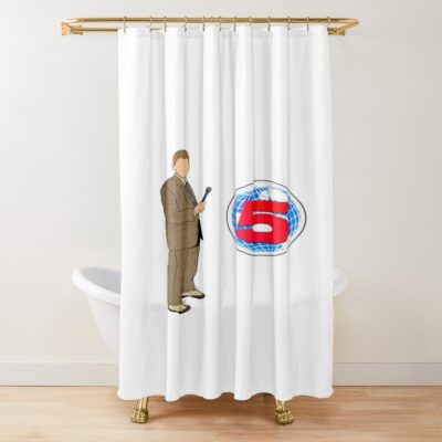 All Gas No Brakes Channel 5 Logo Shower Curtain