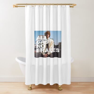 All Gas No Brakes Andrew Logo Shower Curtain